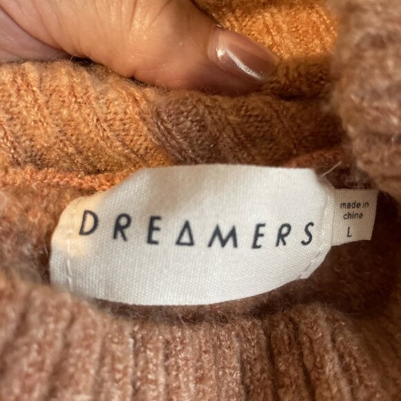 Dreamers Mock Neck Sweater Tunic Women's Large Spice Ribbed Soft Cozycore NWT - Picture 10 of 12